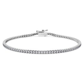 Eternity-Armband mit im Labor gezüchteten Diamanten, 1,5 Karat insgesamt, runde Form, 14 Karat Weißgold