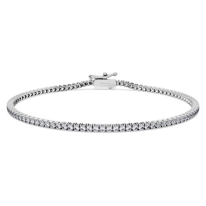 Eternity-Armband mit im Labor gezüchteten Diamanten, 1,5 Karat insgesamt, runde Form, 14 Karat Weißgold Eternity-Armband mit im Labor gezüchteten Diamanten, 1,5 Karat insgesamt, runde Form, 14 Karat Weißgold