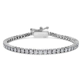 Eternity-Armband mit im Labor gezüchteten Diamanten, 3 Karat insgesamt, runde Form, 14-karätiges Weißgold