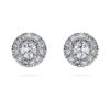 Eternity-Halo-Ohrringe mit im Labor gezüchteten Diamanten, 0,45 Karat insgesamt, runde Form, Sterlingsilber Eternity-Halo-Ohrringe mit im Labor gezüchteten Diamanten, 0,45 Karat insgesamt, runde Form, Sterlingsilber