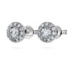 Eternity-Halo-Ohrringe mit im Labor gezüchteten Diamanten, 0,45 Karat insgesamt, runde Form, Sterlingsilber Eternity-Halo-Ohrringe mit im Labor gezüchteten Diamanten, 0,45 Karat insgesamt, runde Form, Sterlingsilber