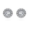Eternity-Halo-Ohrringe mit im Labor gezüchteten Diamanten, 0,75 Karat insgesamt, runde Form, 14 Karat Weißgold Eternity-Halo-Ohrringe mit im Labor gezüchteten Diamanten, 0,75 Karat insgesamt, runde Form, 14 Karat Weißgold