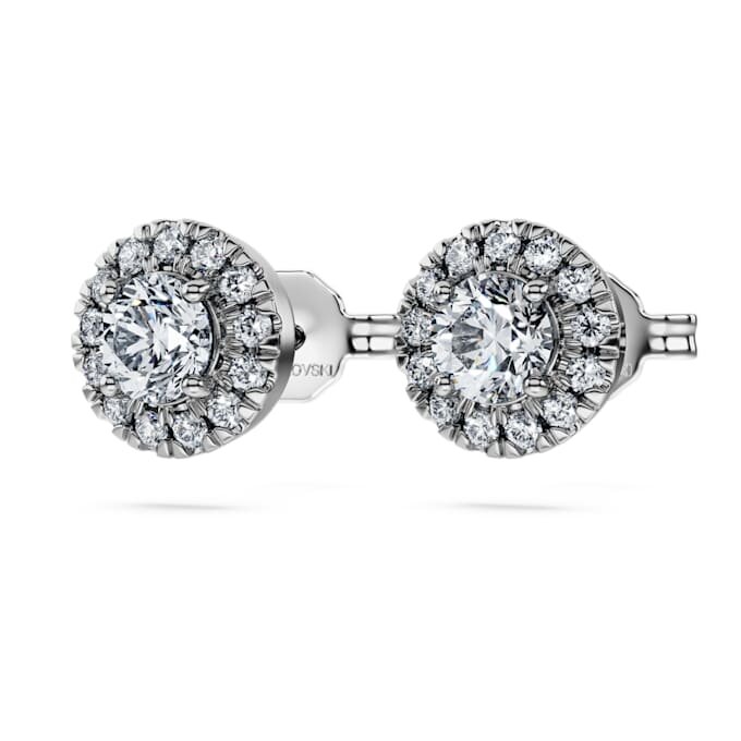 Eternity-Halo-Ohrringe mit im Labor gezüchteten Diamanten, 0,75 Karat insgesamt, runde Form, 14 Karat Weißgold Eternity-Halo-Ohrringe mit im Labor gezüchteten Diamanten, 0,75 Karat insgesamt, runde Form, 14 Karat Weißgold