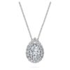 Eternity Halo Solitaire-Anhänger mit im Labor gezüchteten Diamanten, 1 Karat insgesamt, Birnenform, 14 Karat Weißgold