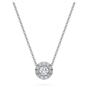 Eternity Halo Solitär-Anhänger, im Labor gezüchtete Diamanten 0,23 Karat insgesamt, runde Form, Sterlingsilber