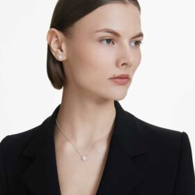 Eternity-Halo-Ohrringe mit im Labor gezüchteten Diamanten, 0,75 Karat insgesamt, runde Form, 14 Karat Weißgold