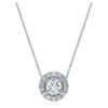 Eternity Halo Solitär-Anhänger mit im Labor gezüchteten Diamanten, 1 Karat insgesamt, runde Form, 14 Karat Weißgold