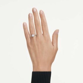 Eternity-Halo-Solitärring mit im Labor gezüchteten Diamanten, 0,45 Karat insgesamt, runde Form, Sterlingsilber