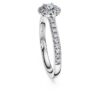 Eternity-Halo-Solitärring mit im Labor gezüchteten Diamanten, 0,45 Karat insgesamt, runde Form, Sterlingsilber