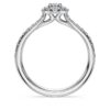 Eternity-Halo-Solitärring mit im Labor gezüchteten Diamanten, 0,45 Karat insgesamt, runde Form, Sterlingsilber