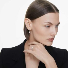 Eternity-Halo-Solitärring mit im Labor gezüchteten Diamanten, 0,8 Karat insgesamt, runde Form, 14 Karat Weißgold