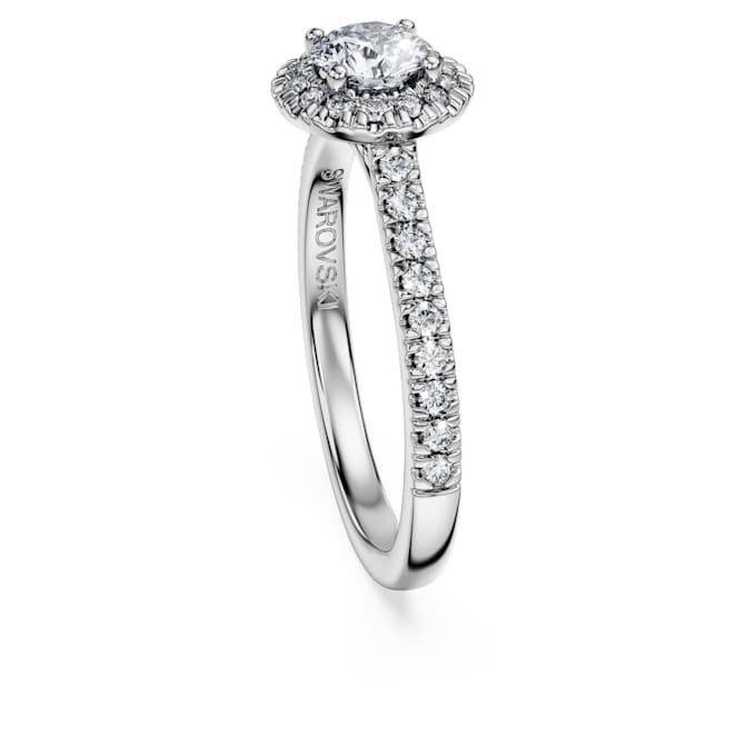 Eternity-Halo-Solitärring mit im Labor gezüchteten Diamanten, 0,8 Karat insgesamt, runde Form, 14 Karat Weißgold Eternity-Halo-Solitärring mit im Labor gezüchteten Diamanten, 0,8 Karat insgesamt, runde Form, 14 Karat Weißgold