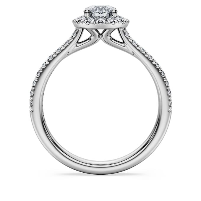 Eternity-Halo-Solitärring mit im Labor gezüchteten Diamanten, 0,8 Karat insgesamt, runde Form, 14 Karat Weißgold Eternity-Halo-Solitärring mit im Labor gezüchteten Diamanten, 0,8 Karat insgesamt, runde Form, 14 Karat Weißgold