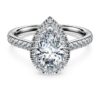 Eternity-Halo-Solitärring mit im Labor gezüchteten Diamanten, 1,3 Karat insgesamt, Birnenform, 14 Karat Weißgold Eternity-Halo-Solitärring mit im Labor gezüchteten Diamanten, 1,3 Karat insgesamt, Birnenform, 14 Karat Weißgold