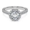 Eternity-Halo-Solitärring mit im Labor gezüchteten Diamanten, 1,33 Karat insgesamt, runde Form, 14-karätiges Weißgold Eternity-Halo-Solitärring mit im Labor gezüchteten Diamanten, 1,33 Karat insgesamt, runde Form, 14-karätiges Weißgold