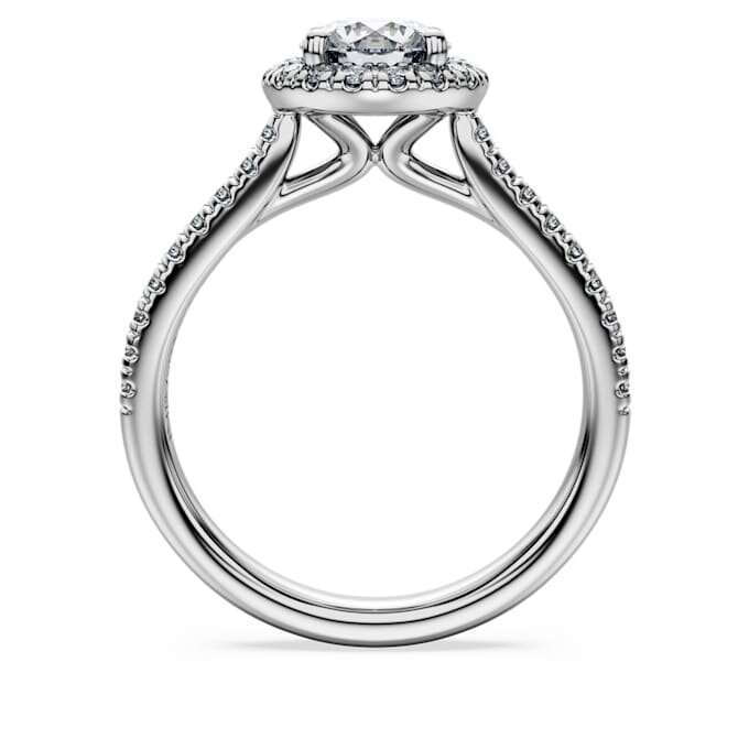 Eternity-Halo-Solitärring mit im Labor gezüchteten Diamanten, 1,33 Karat insgesamt, runde Form, 14-karätiges Weißgold Eternity-Halo-Solitärring mit im Labor gezüchteten Diamanten, 1,33 Karat insgesamt, runde Form, 14-karätiges Weißgold