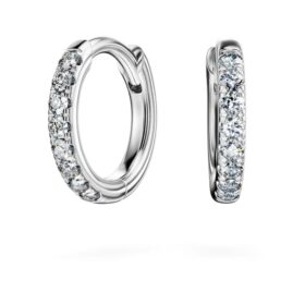 Eternity-Ohrringe mit im Labor gezüchteten Diamanten, 0,1 Karat insgesamt, runde Form, klein, 14-karätiges Weißgold