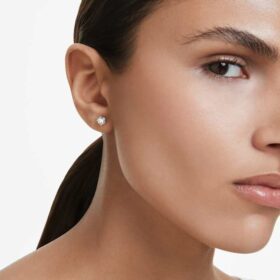 Eternity-Ohrringe mit im Labor gezüchteten Diamanten, 0,5 Karat insgesamt, einzeln, runde Form, 14 Karat Weißgold
