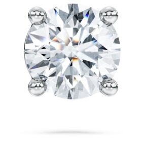 Eternity-Ohrringe mit im Labor gezüchteten Diamanten, 0,5 Karat insgesamt, einzeln, runde Form, 14 Karat Weißgold