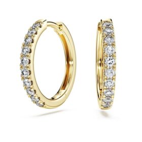Eternity-Ohrringe mit im Labor gezüchteten Diamanten, 0,5 Karat insgesamt, runde Form, 14 Karat Gelbgold