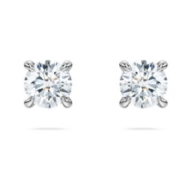 Eternity-Ohrringe mit im Labor gezüchteten Diamanten, 0,52 Karat insgesamt, runde Form, Sterlingsilber