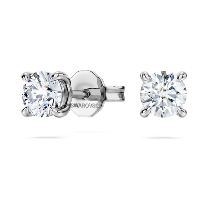 Eternity-Ohrringe mit im Labor gezüchteten Diamanten, 0,52 Karat insgesamt, runde Form, Sterlingsilber Eternity-Ohrringe mit im Labor gezüchteten Diamanten, 0,52 Karat insgesamt, runde Form, Sterlingsilber