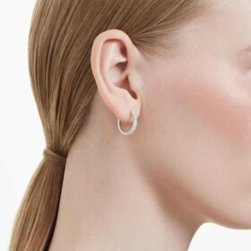 Eternity-Ohrringe mit im Labor gezüchteten Diamanten, 0,56 Karat insgesamt, runde Form, Sterlingsilber