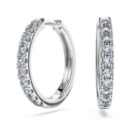 Eternity-Ohrringe mit im Labor gezüchteten Diamanten, 0,56 Karat insgesamt, runde Form, Sterlingsilber
