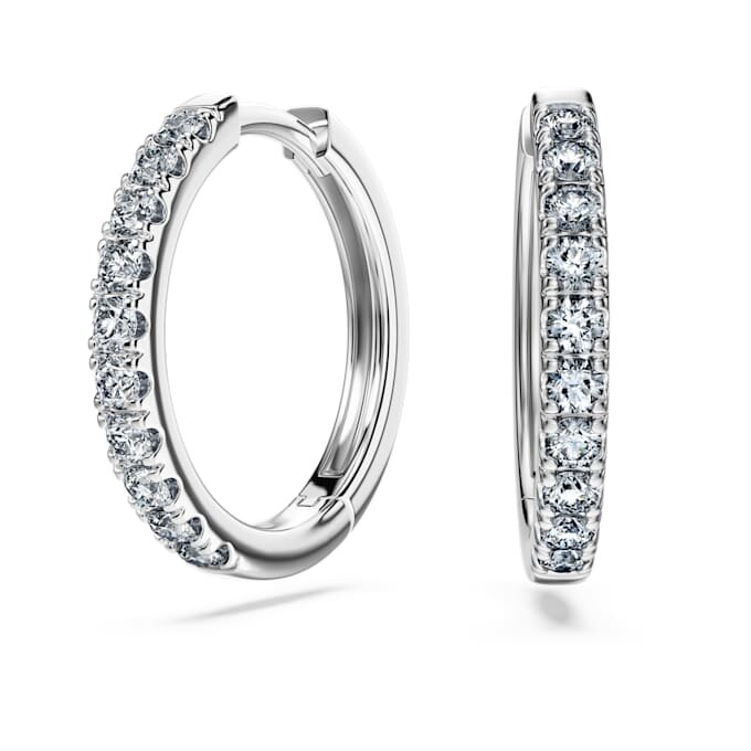 Eternity-Ohrringe mit im Labor gezüchteten Diamanten, 0,56 Karat insgesamt, runde Form, Sterlingsilber Eternity-Ohrringe mit im Labor gezüchteten Diamanten, 0,56 Karat insgesamt, runde Form, Sterlingsilber