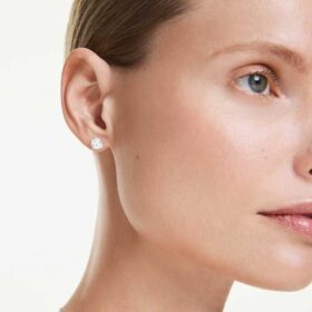 Eternity-Ohrringe mit im Labor gezüchteten Diamanten, 2,0 Karat insgesamt, runde Form, 14-karätiges Weißgold