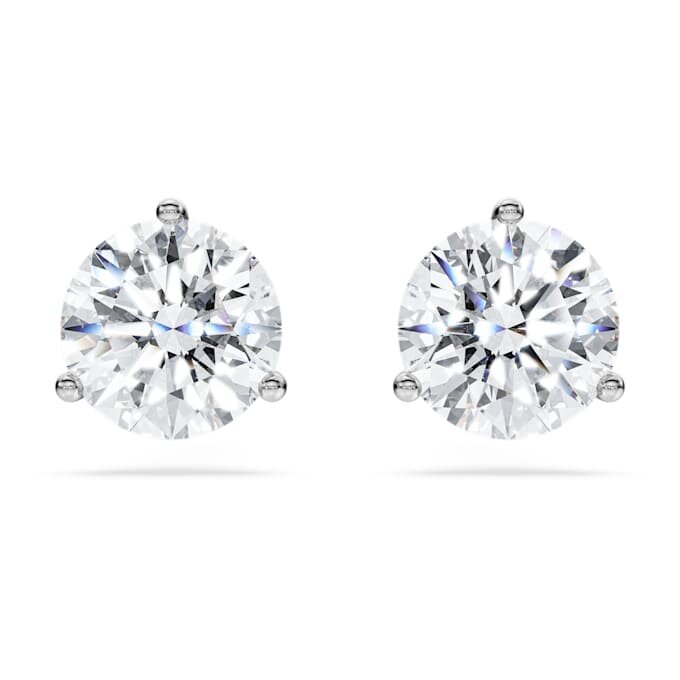 Eternity-Ohrringe mit im Labor gezüchteten Diamanten, 2,0 Karat insgesamt, runde Form, 14-karätiges Weißgold Eternity-Ohrringe mit im Labor gezüchteten Diamanten, 2,0 Karat insgesamt, runde Form, 14-karätiges Weißgold