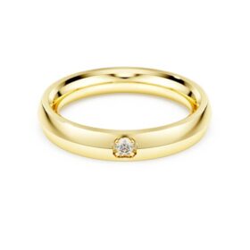 Eternity-Ring mit im Labor gezüchteten Diamanten, 0,05 Karat insgesamt, runde Form, 14-karätiges Gelbgold