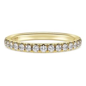 Eternity-Ring mit im Labor gezüchteten Diamanten, 0,4 Karat insgesamt, runde Form, 14-karätiges Gelbgold