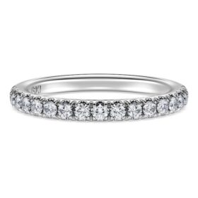 Eternity-Ring mit im Labor gezüchteten Diamanten, 0,4 Karat insgesamt, runde Form, 14K Weißgold