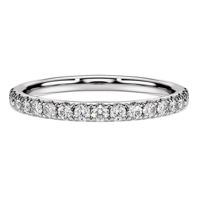 Eternity-Ring mit im Labor gezüchteten Diamanten, 0,4 Karat insgesamt, runde Form, Sterlingsilber Eternity-Ring mit im Labor gezüchteten Diamanten, 0,4 Karat insgesamt, runde Form, Sterlingsilber