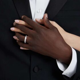 Eternity-Ring mit im Labor gezüchteten Diamanten, 0,5 Karat insgesamt, runde Form, 14-karätiges Weißgold
