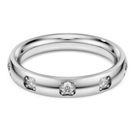 Eternity-Ring mit im Labor gezüchteten Diamanten, 0,5 Karat insgesamt, runde Form, 14-karätiges Weißgold