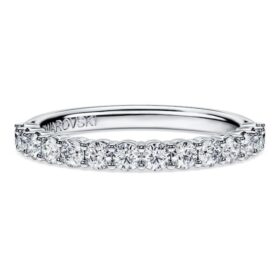 Eternity-Ring mit im Labor gezüchteten Diamanten, 0,5 Karat insgesamt, runde Form, 14-karätiges Weißgold