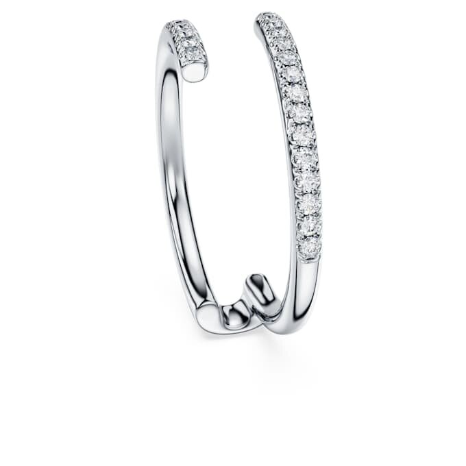 Eternity-Ring mit offenem Band, im Labor gezüchtete Diamanten 0,2 Karat insgesamt, runde Form, 14 Karat Weißgold Eternity-Ring mit offenem Band, im Labor gezüchtete Diamanten 0,2 Karat insgesamt, runde Form, 14 Karat Weißgold