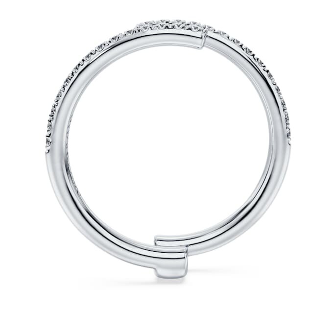 Eternity-Ring mit offenem Band, im Labor gezüchtete Diamanten 0,2 Karat insgesamt, runde Form, 14 Karat Weißgold Eternity-Ring mit offenem Band, im Labor gezüchtete Diamanten 0,2 Karat insgesamt, runde Form, 14 Karat Weißgold