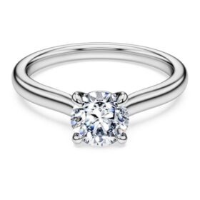 Eternity-Ringe mit im Labor gezüchteten Diamanten, 1 Karat insgesamt, runde Form, 14 Karat Weißgold