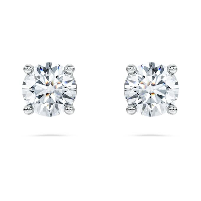 Eternity Solitaire-Ohrringe mit im Labor gezüchteten Diamanten, 1 Karat insgesamt, runde Form, 14K Weißgold Eternity Solitaire-Ohrringe mit im Labor gezüchteten Diamanten, 1 Karat insgesamt, runde Form, 14K Weißgold