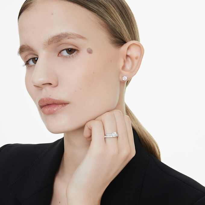 Eternity-Ring mit im Labor gezüchteten Diamanten, 0,4 Karat insgesamt, runde Form, Sterlingsilber Eternity-Ring mit im Labor gezüchteten Diamanten, 0,4 Karat insgesamt, runde Form, Sterlingsilber