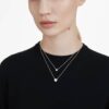 Eternity-Solitär-Anhänger mit im Labor gezüchteten Diamanten, 2 Karat insgesamt, runde Form, 14-karätiges Weißgold