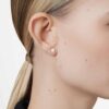 Eternity-Solitär-Ohrringe mit im Labor gezüchteten Diamanten, 1 Karat insgesamt, runde Form, 14 Karat Gelbgold Eternity-Solitär-Ohrringe mit im Labor gezüchteten Diamanten, 1 Karat insgesamt, runde Form, 14 Karat Gelbgold