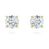 Eternity-Solitär-Ohrringe mit im Labor gezüchteten Diamanten, 1 Karat insgesamt, runde Form, 14 Karat Gelbgold Eternity-Solitär-Ohrringe mit im Labor gezüchteten Diamanten, 1 Karat insgesamt, runde Form, 14 Karat Gelbgold