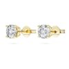 Eternity-Solitär-Ohrringe mit im Labor gezüchteten Diamanten, 1 Karat insgesamt, runde Form, 14 Karat Gelbgold Eternity-Solitär-Ohrringe mit im Labor gezüchteten Diamanten, 1 Karat insgesamt, runde Form, 14 Karat Gelbgold