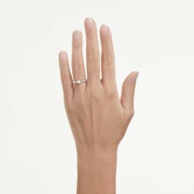 Eternity-Solitärring mit im Labor gezüchteten Diamanten, 0,25 Karat insgesamt, runde Form, Sterlingsilber