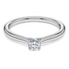 Eternity-Solitärring mit im Labor gezüchteten Diamanten, 0,25 Karat insgesamt, runde Form, Sterlingsilber