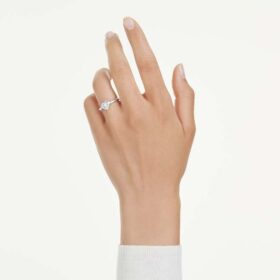 Eternity-Solitärring mit im Labor gezüchteten Diamanten, 0,5 Karat insgesamt, Herzform, Sterlingsilber